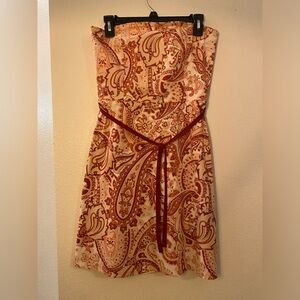 Paisley strapless dress